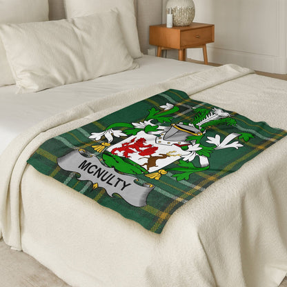 McNulty Surname Irish Tartan Throw Blanket