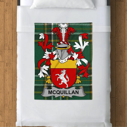 McQuillan Surname Irish Tartan Throw Blanket