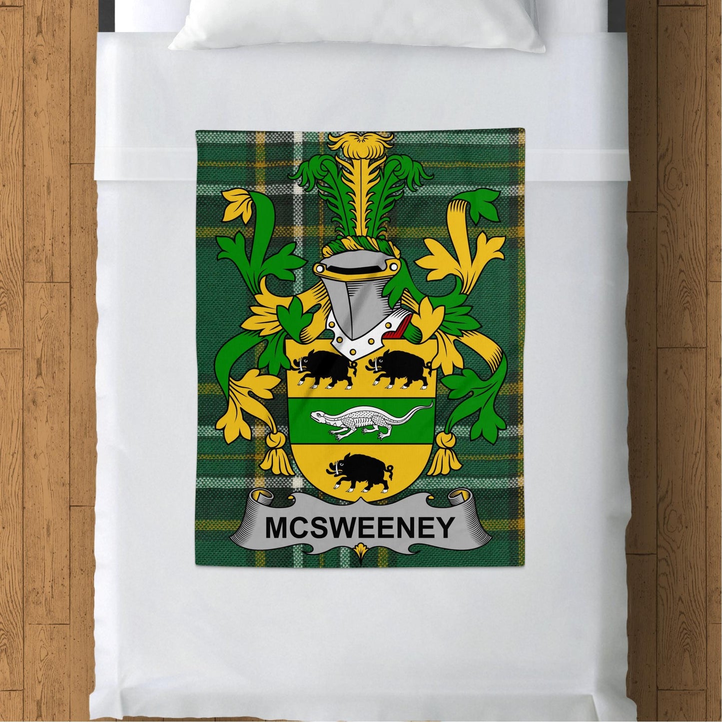 McSweeney Surname Irish Tartan Throw Blanket