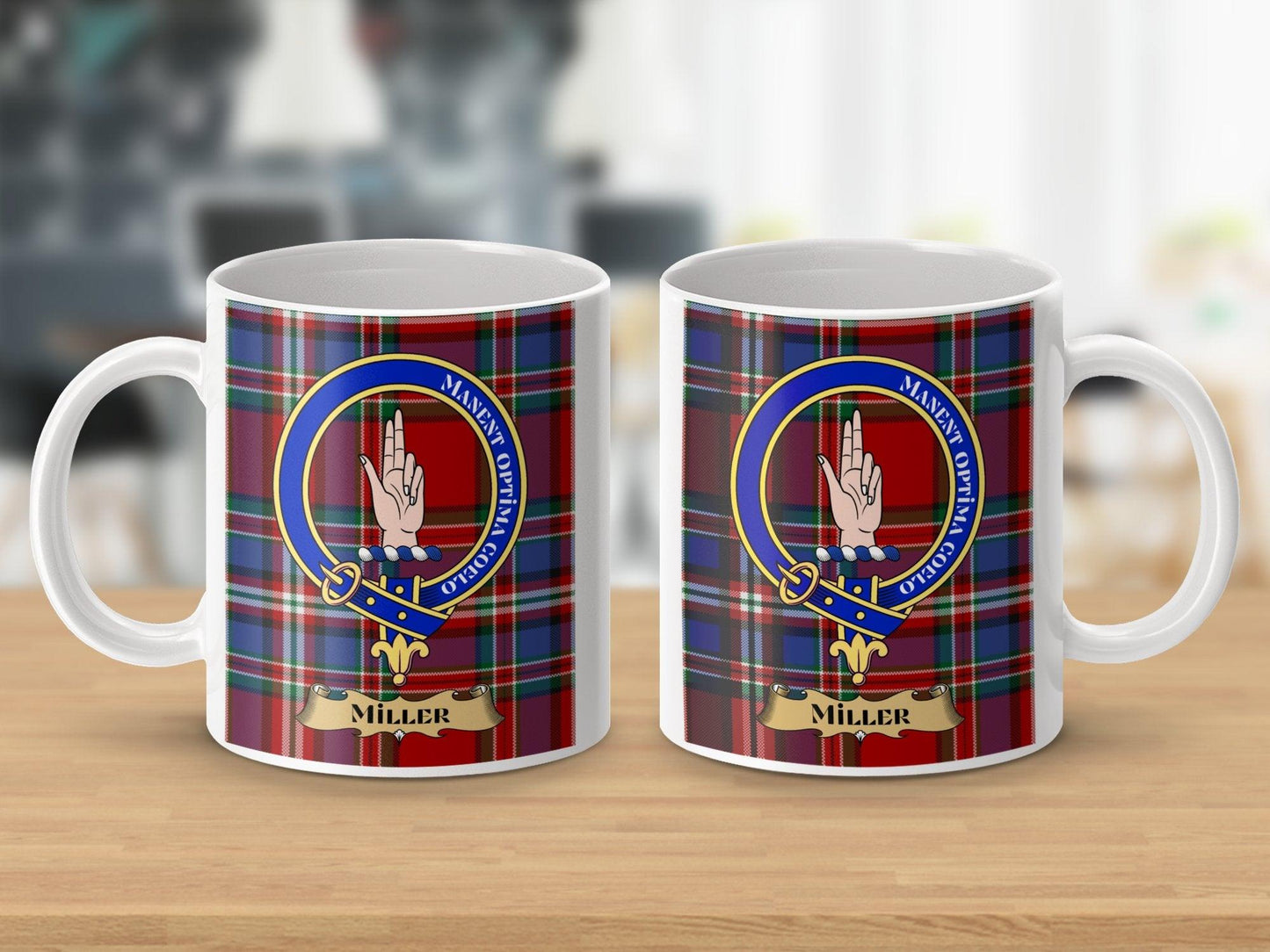 Miller Scottish Clan Tartan Crest Plaid Design Mug