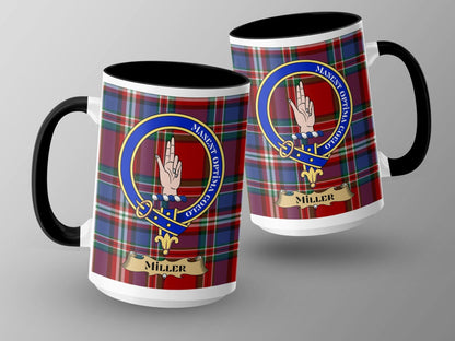 Miller Scottish Clan Tartan Crest Plaid Design Mug