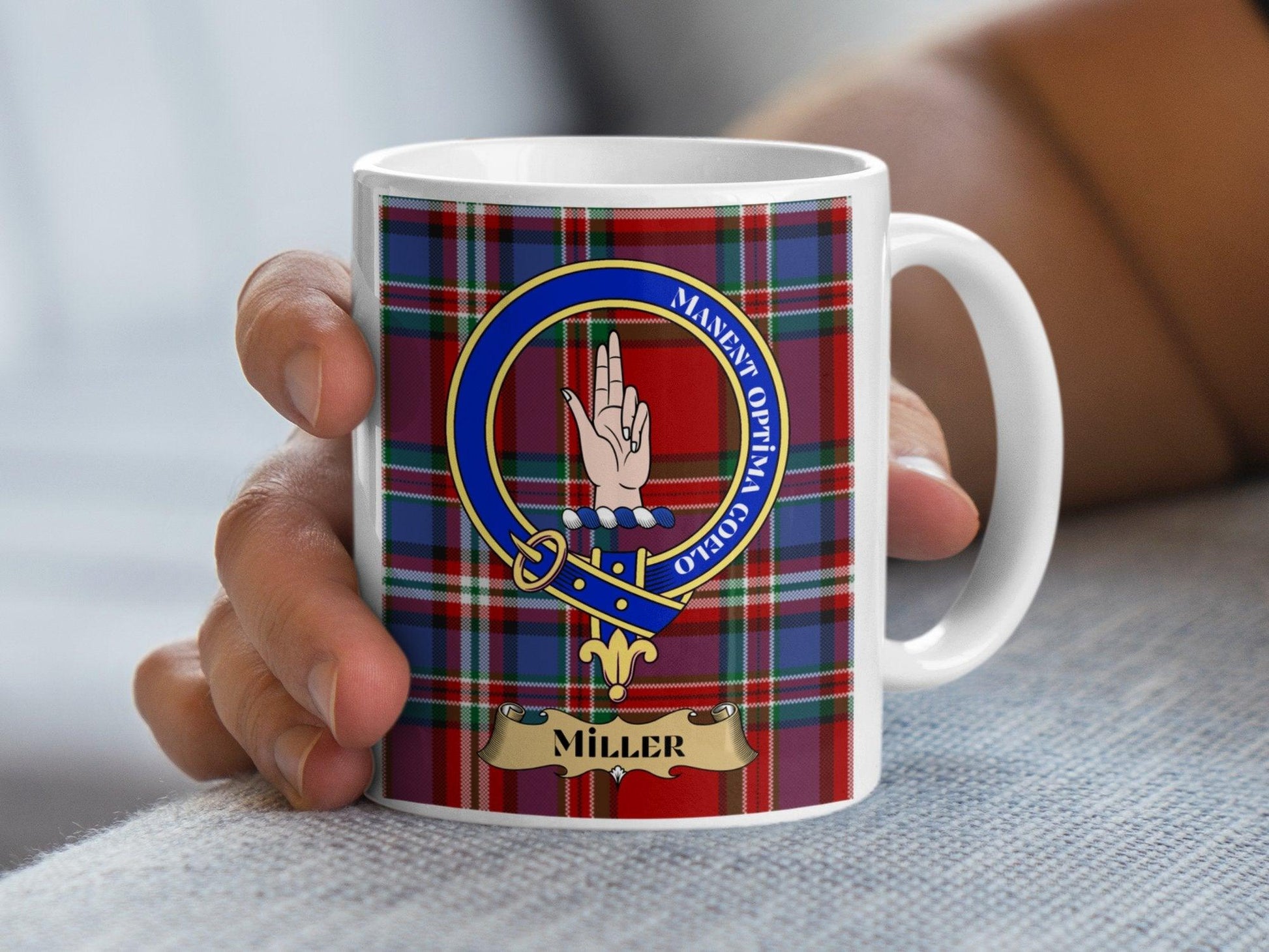 Miller Scottish Clan Tartan Crest Plaid Design Mug