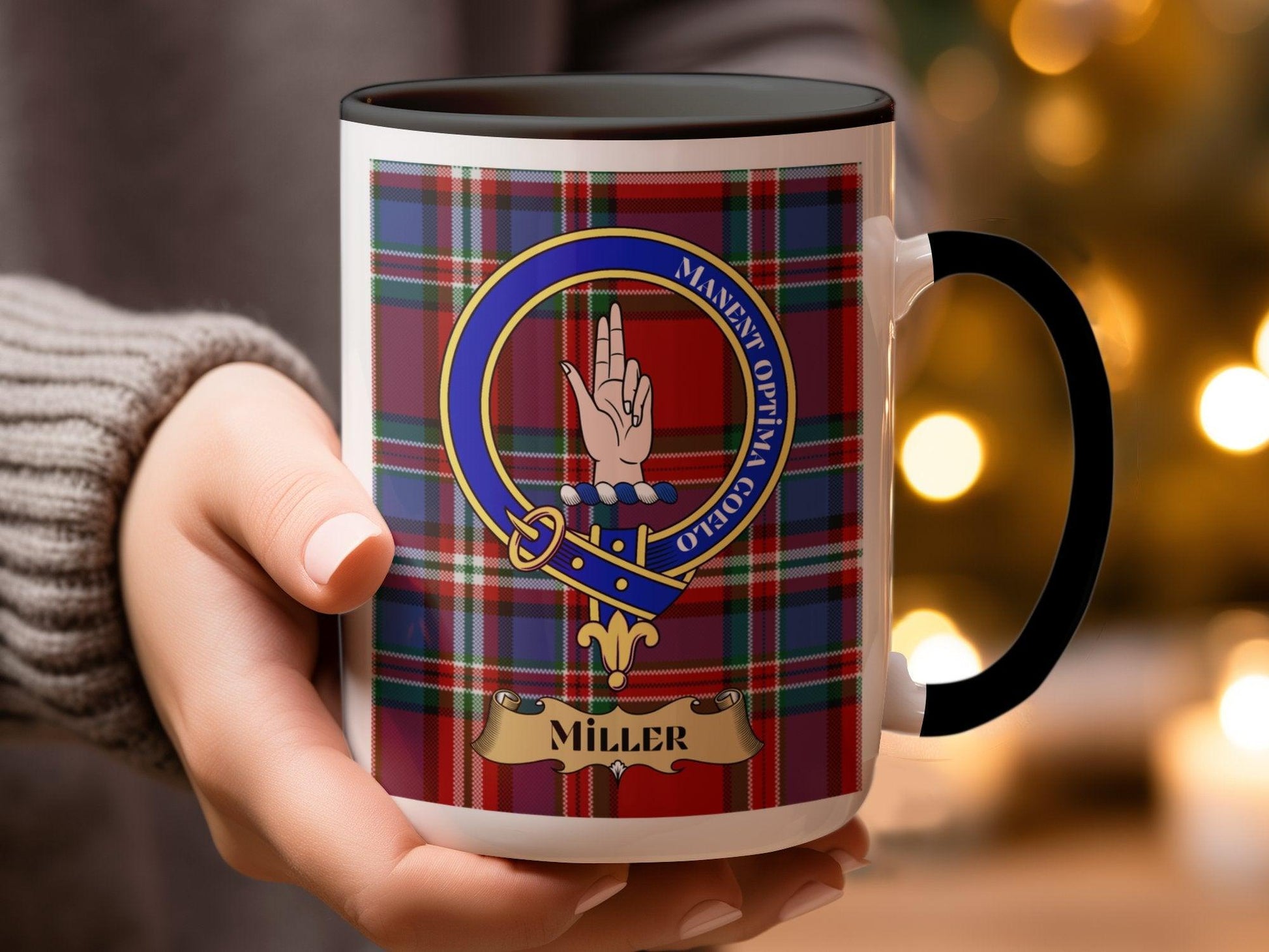 Miller Scottish Clan Tartan Crest Plaid Design Mug