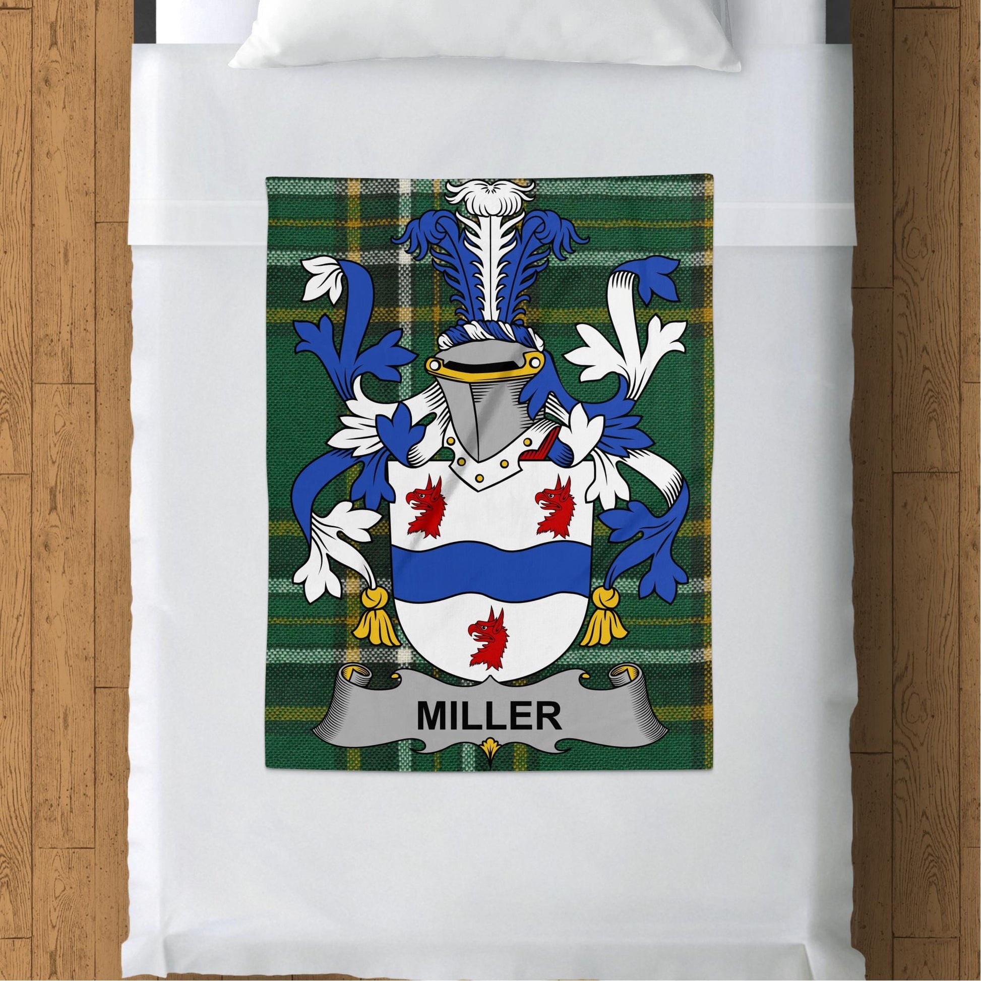 Miller Surname Irish Tartan Throw Blanket