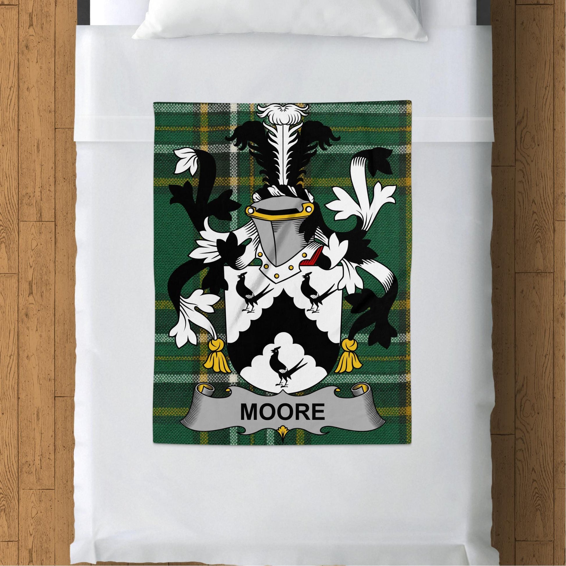 Moore Surname Irish Tartan Throw Blanket