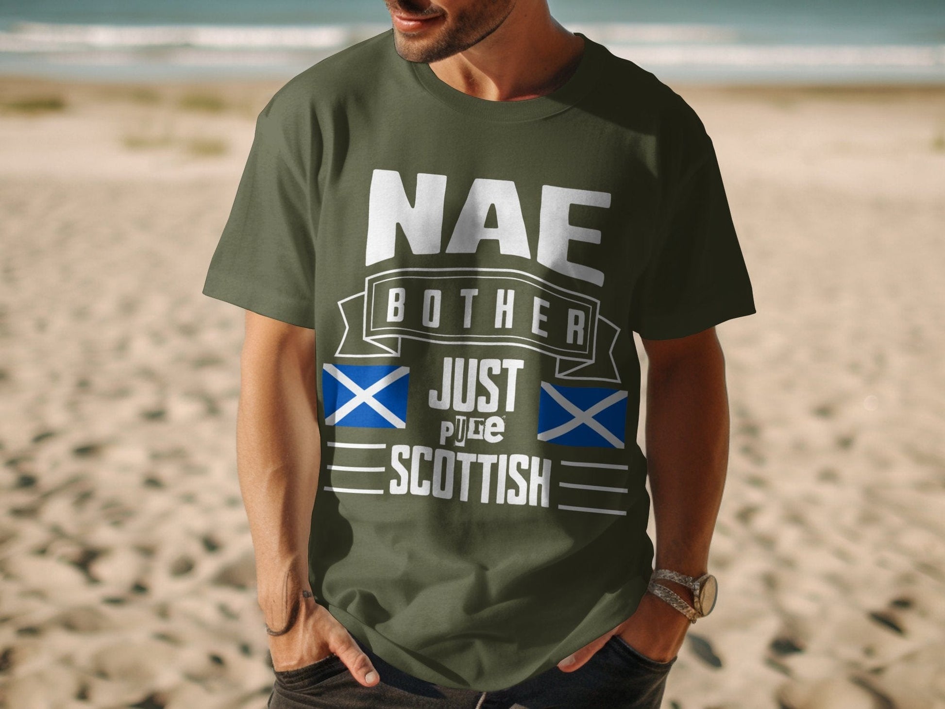 NAE BOTHER JUST PURE SCOTTISH Graphic T-Shirt