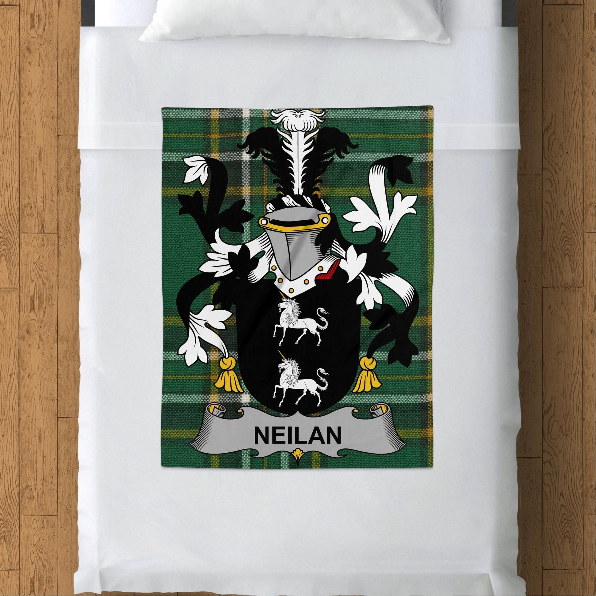 Neilan Surname Irish Tartan Throw Blanket