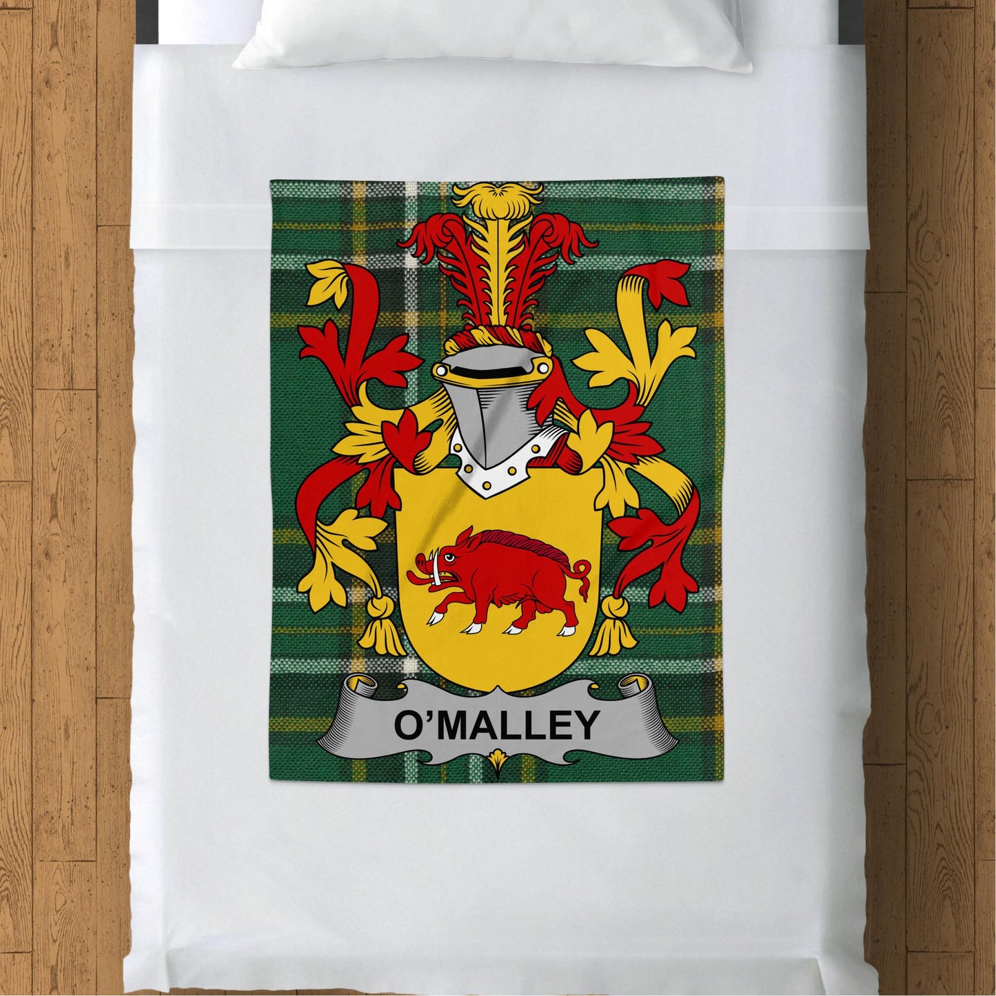 O Malley Surname Irish Tartan Throw Blanket