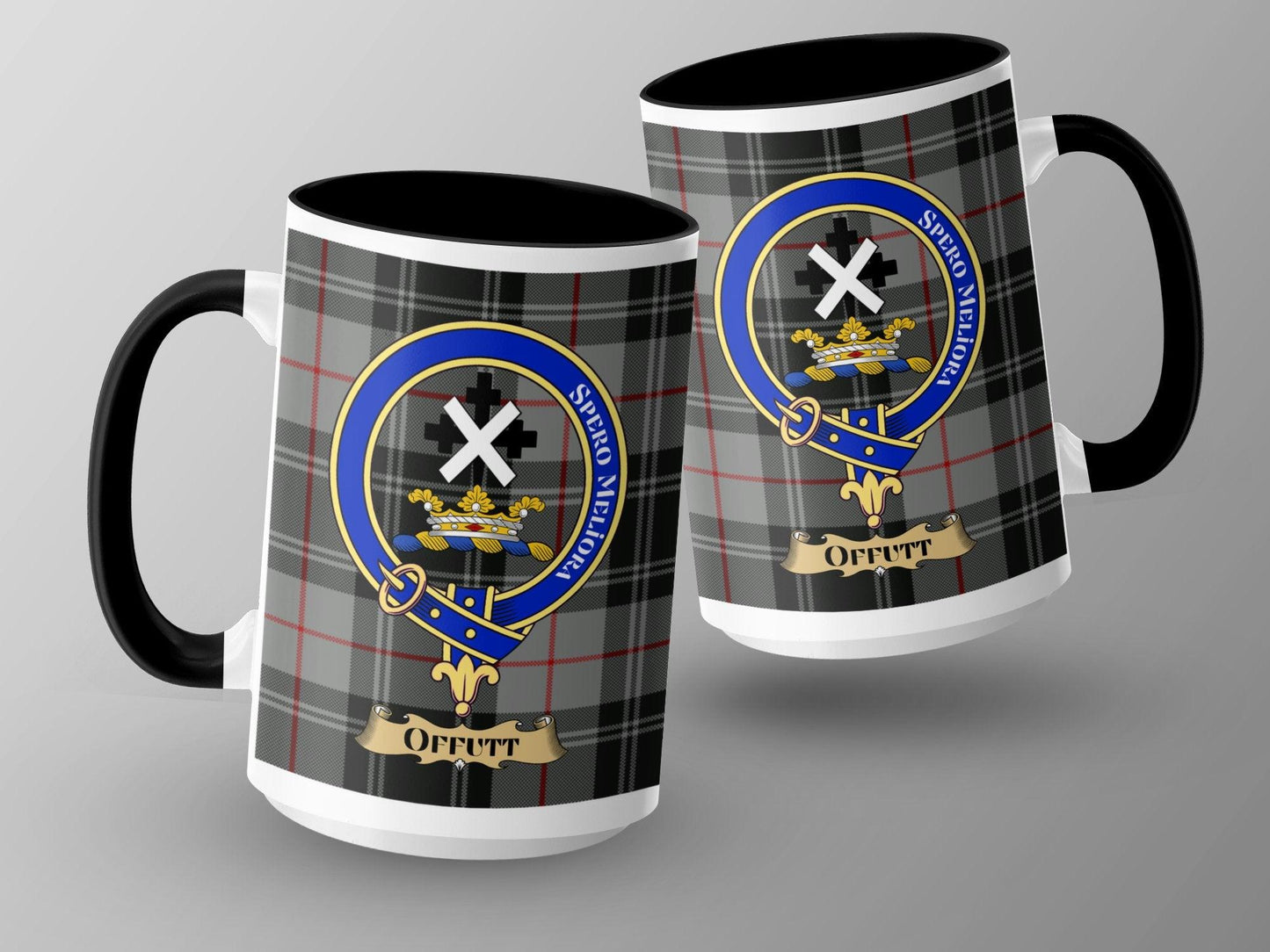 Offutt Clan Family Crest Tartan Mug