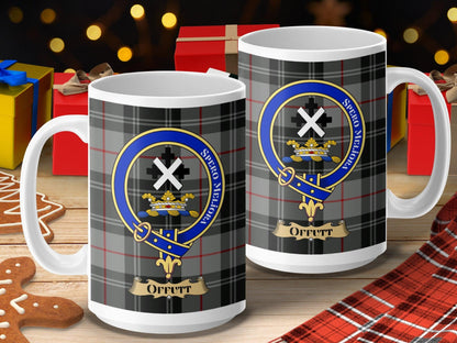 Offutt Clan Family Crest Tartan Mug