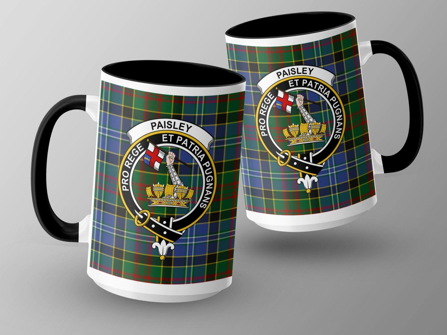 Paisley Scottish Clan Crest Tartan Design Mug