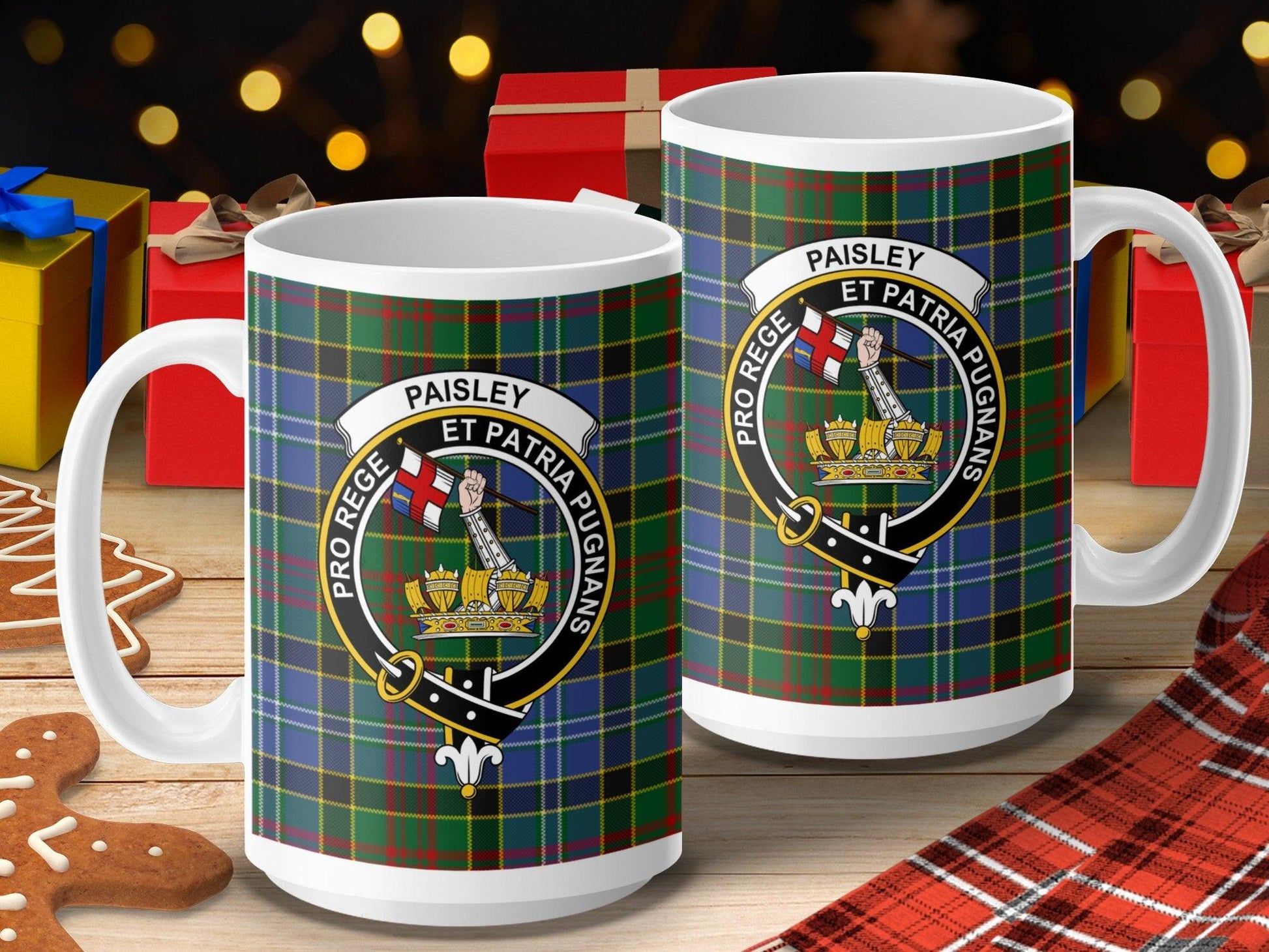 Paisley Scottish Clan Crest Tartan Design Mug