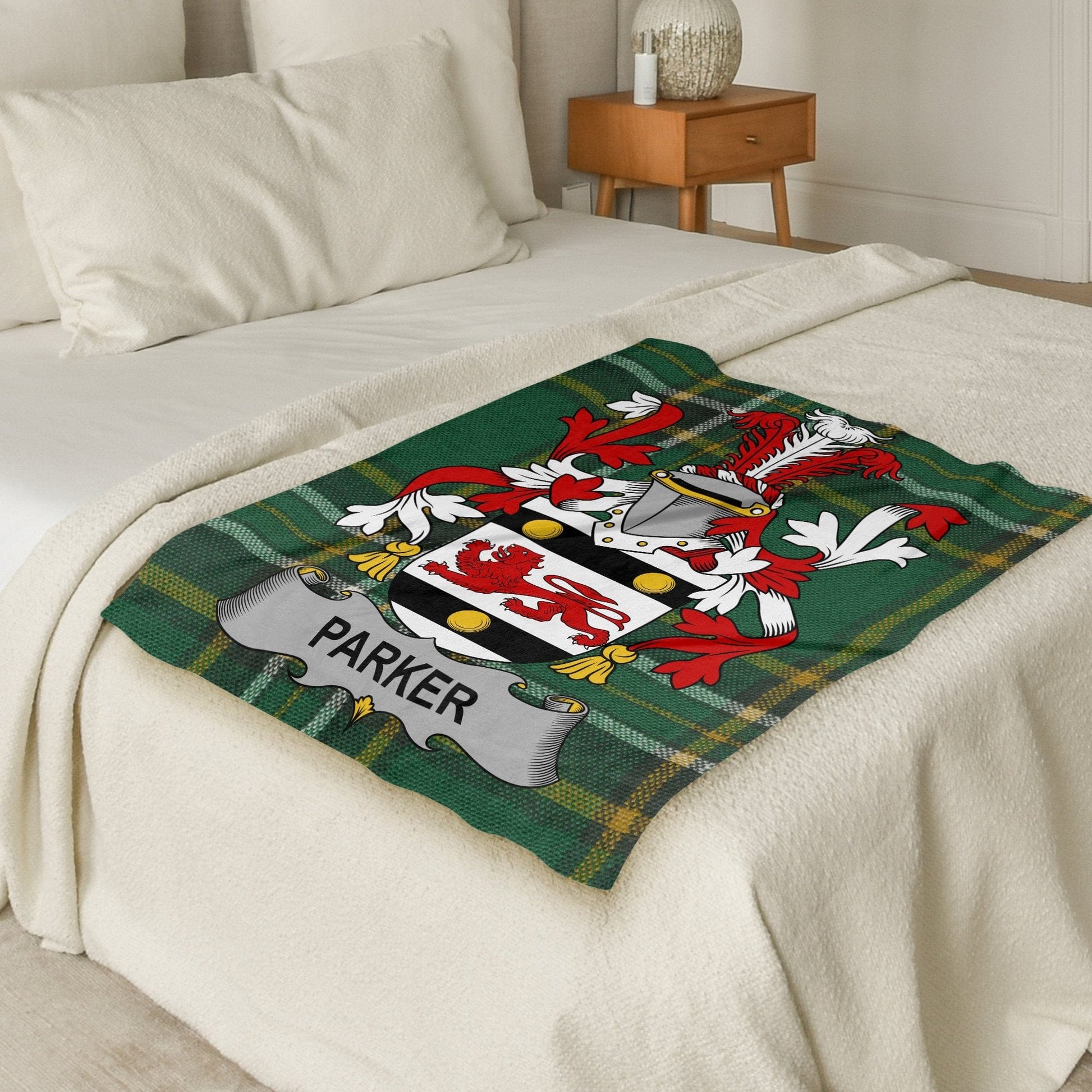 Parker Surname Irish Tartan Throw Blanket