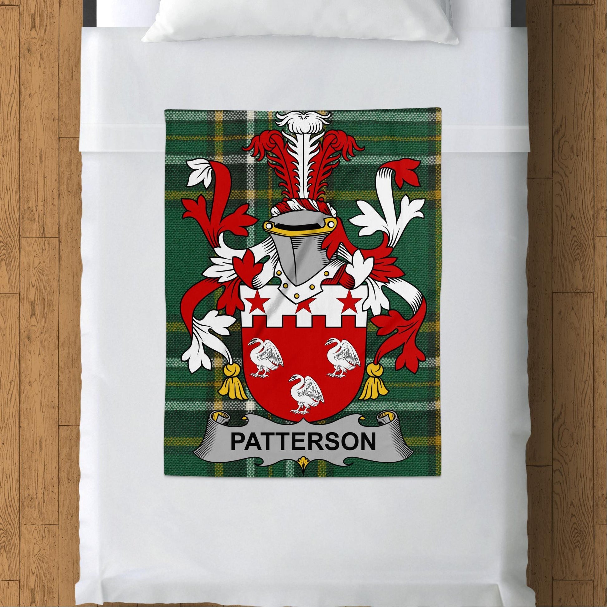 Patterson Surname Irish Tartan Throw Blanket