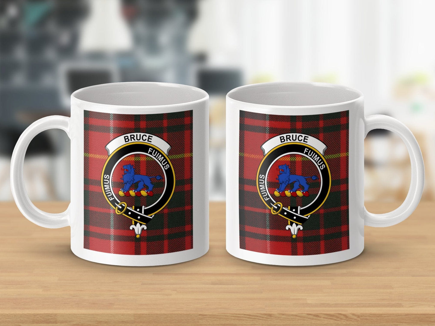 Physical Item 11oz / 11oz / White Bruce Clan Scottish Tartan Crest Mug