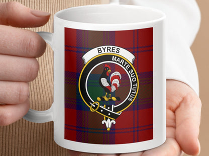 Physical Item 11oz / 11oz / White Byres Clan Scottish Tartan Marte Suo Tutus Mug