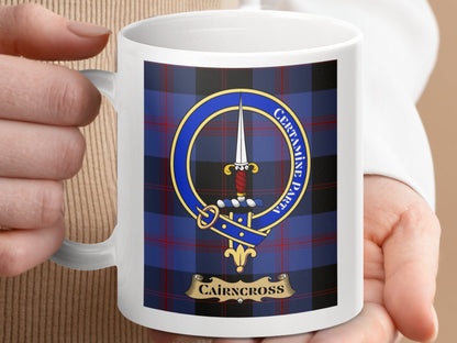 Physical Item 11oz / 11oz / White Cairncross Clan Scottish Tartan Crest Mug