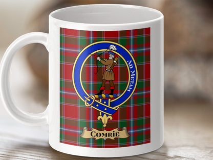 Physical Item 11oz / 11oz / White Comrie Clan Scottish Tartan Crest mug