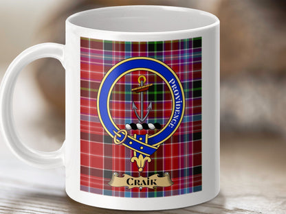 Physical Item 11oz / 11oz / White Craik Scottish Clan Tartan Design Mug