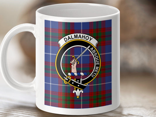 Physical Item 11oz / 11oz / White Dalmahoy Clan Scottish Tartan Crest Mug