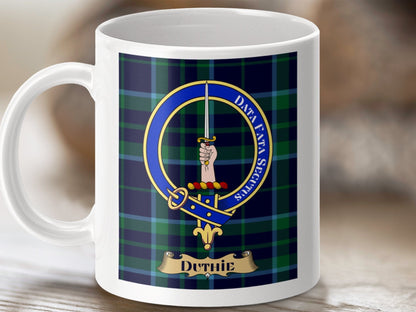 Physical Item 11oz / 11oz / White Duthie Clan Scottish Tartan Crest Mug