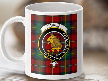 Physical Item 11oz / 11oz / White Fairlie Clan Scottish Tartan Crest Mug