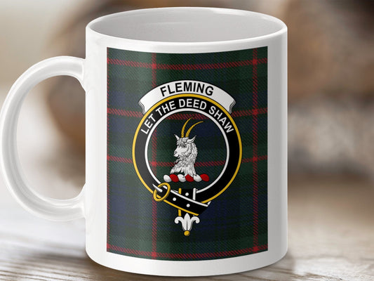 Physical Item 11oz / 11oz / White Fleming Let The Deed Shaw Clan Crest Mug