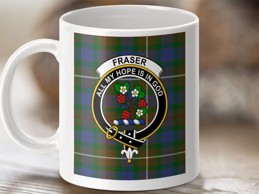 Physical Item 11oz / 11oz / White Fraser Clan All My Hope Is In God Crest Mug