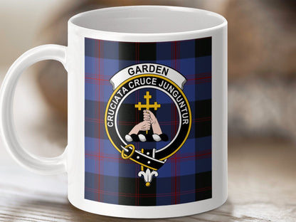 Physical Item 11oz / 11oz / White Garden Clan Scottish Tartan Crest Mug