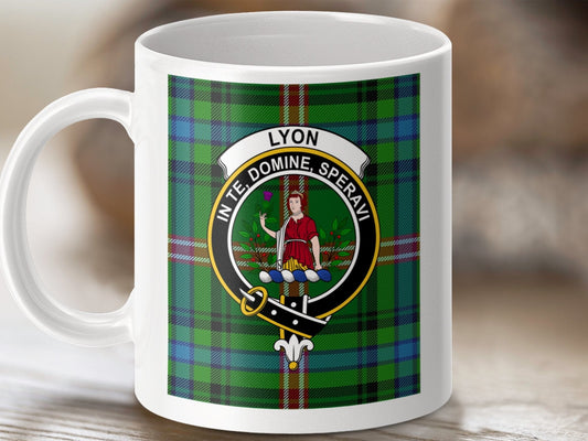 Physical Item 11oz / 11oz / White Lyon Clan Scottish Tartan Crest Mug