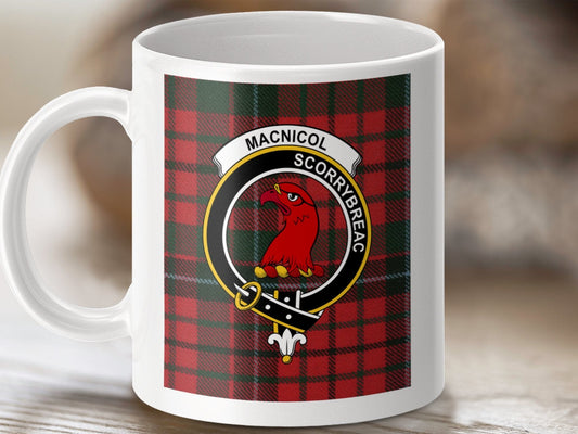 Physical Item 11oz / 11oz / White MacNicol Clan Scorrybreac Scottish Tartan Mugs