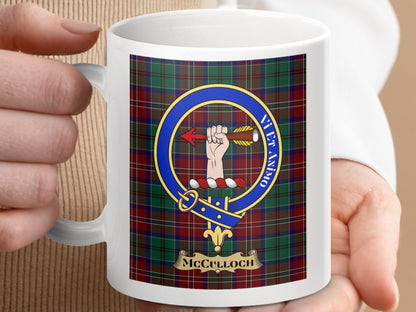 Physical Item 11oz / 11oz / White McCulloch Clan Scottish Tartan Crest Mugs