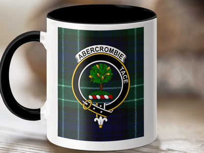 Physical Item 11oz / Black Abercrombie Clan Scottish Tartan Crest Mug