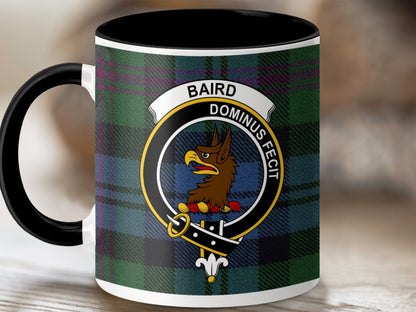 Physical Item 11oz / Black Baird Clan Crest Tartan Scottish Mug