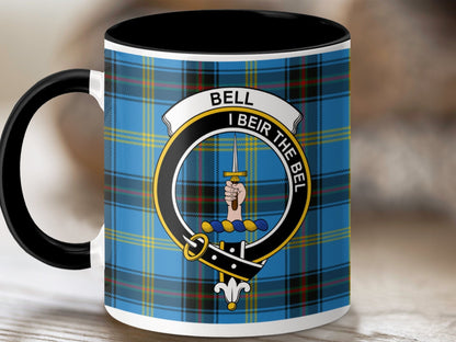 Physical Item 11oz / Black Bell Clan Crest Tartan Scottish Mug