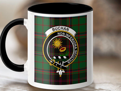 Physical Item 11oz / Black Buchan Clan Scottish Tartan Crest Mug