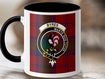 Physical Item 11oz / Black Byrers Clan Scottish Tartan Crest Mug
