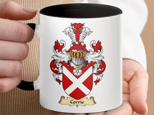 Clan Corrie Heraldic Design Coffee Mug - Celtic Ancestry Gifts