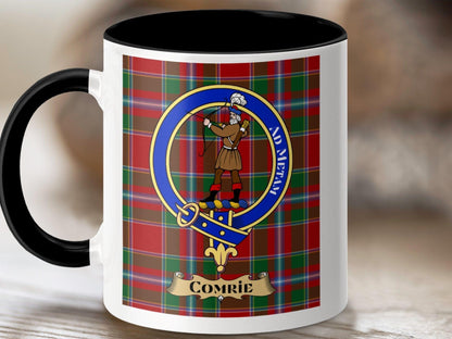 Physical Item 11oz / Black Comrie Clan Scottish Tartan Crest Mug