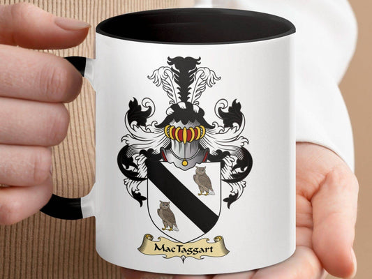 Family Heritage MacTaggart Clan Crest Emblem Mug - Celtic Ancestry Gifts