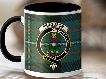 Ferguson Clan Dulcius Ex Asperis Tartan Mug - Celtic Ancestry Gifts