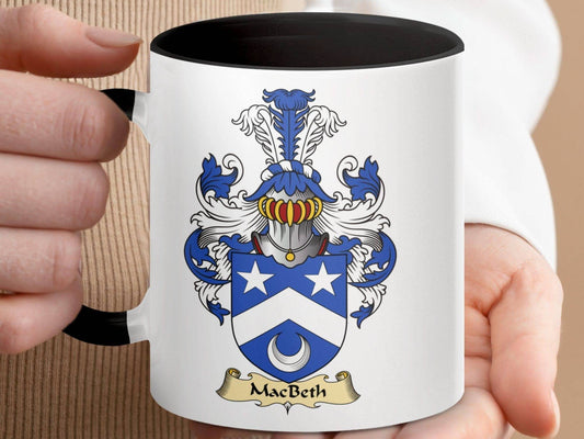 Macbeth Coat of Arms Family Crest Legendary Design Mug - Celtic Ancestry Gifts