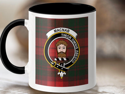 Physical Item 11oz / Black Macnab Clan Scottish Tartan Crest Mug