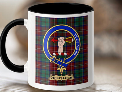 Physical Item 11oz / Black McCulloch Clan Scottish Tartan Crest Mug