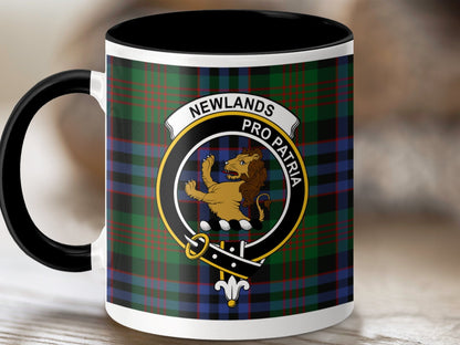 Physical Item 11oz / Black Newlands Clan Pro Patria Scottish Tartan Mug