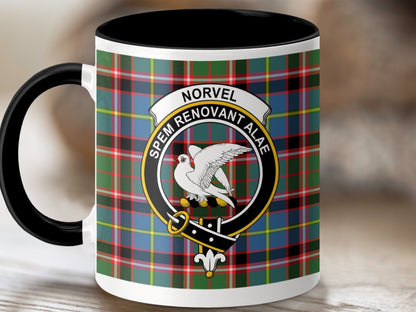 Physical Item 11oz / Black Norvel Clan Scottish Tartan Mug