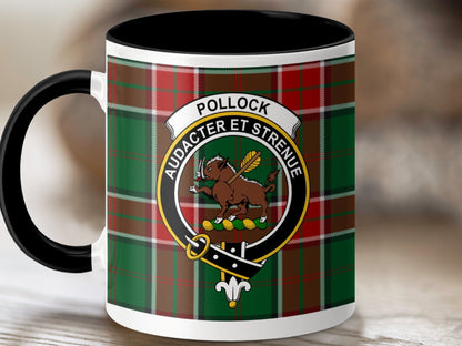 Physical Item 11oz / Black Pollock Clan Scottish Tartan Plaid Design Mug