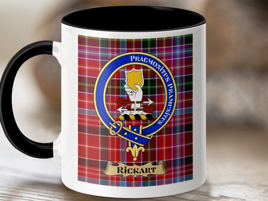 Physical Item 11oz / Black Rickart Clan Scottish Tartan Crest Mug