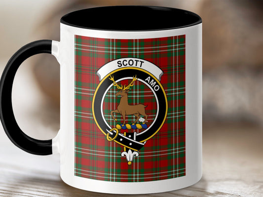 Physical Item 11oz / Black Scott Clan Scottish Tartan Crest Mug