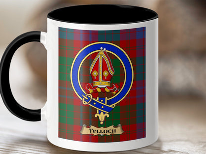 Physical Item 11oz / Black Tulloch Clan Scottish Tartan Crest Mug